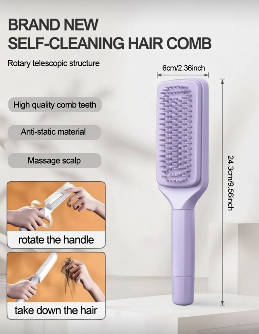 Self Cleaning Hair Comb
